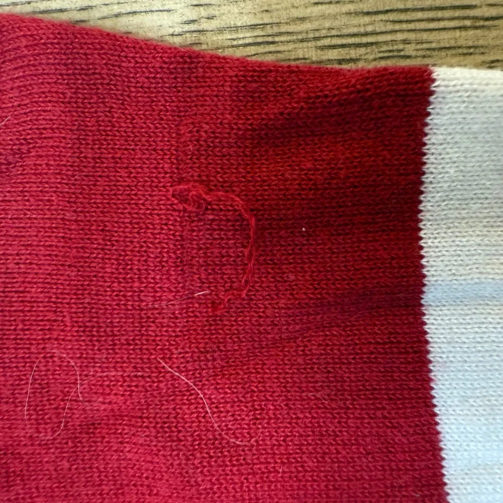 Gap Women Large Red White Striped Crew Neck‎ Long Sleeve Sweater